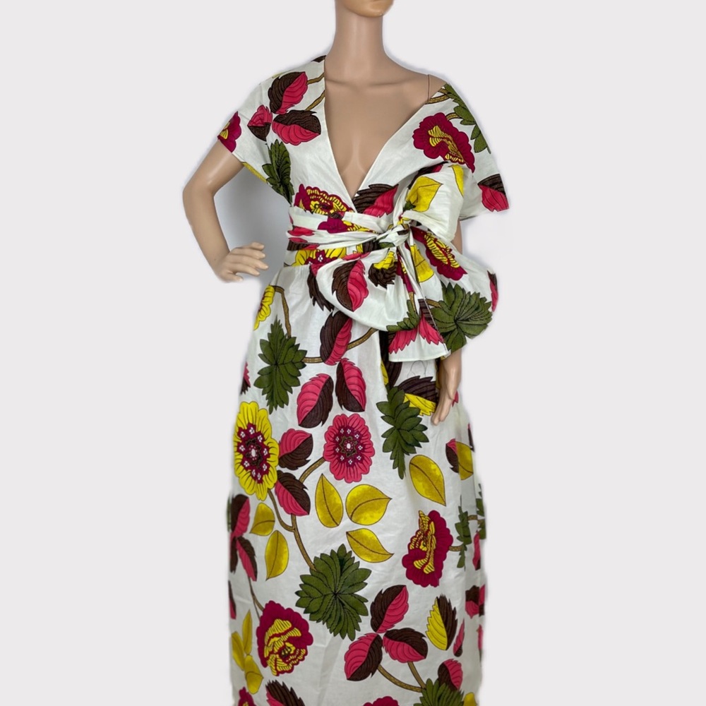 Floral Ankara Infinity Maxi Dress